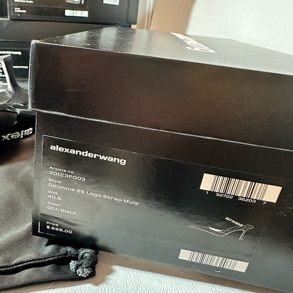 Alexander Wang Delphine 65 Logo-Strap Mules party wedding summer casual style - Picture 9 of 9